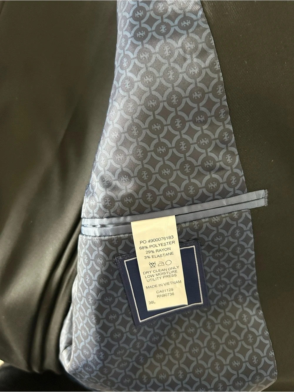 Men’s Suit - IZOD 38L, Black Two-Button Suit